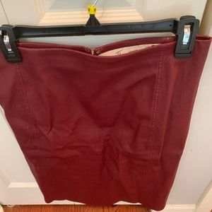Vince burgundy leather skirt, size 8
